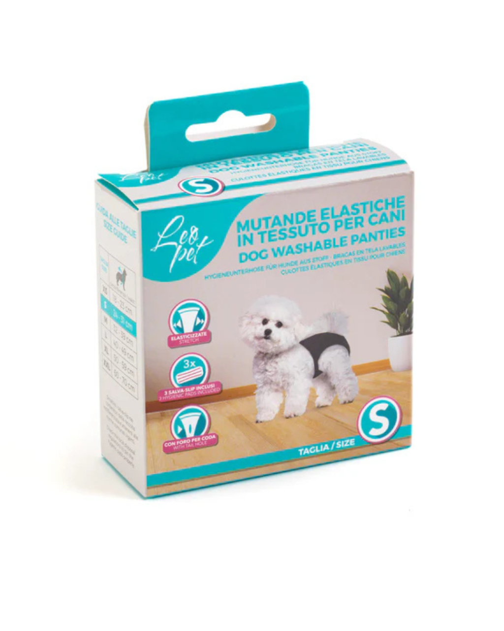 Leo Pet - Mutande Elastiche in Tessuto per cani S 24-31cm