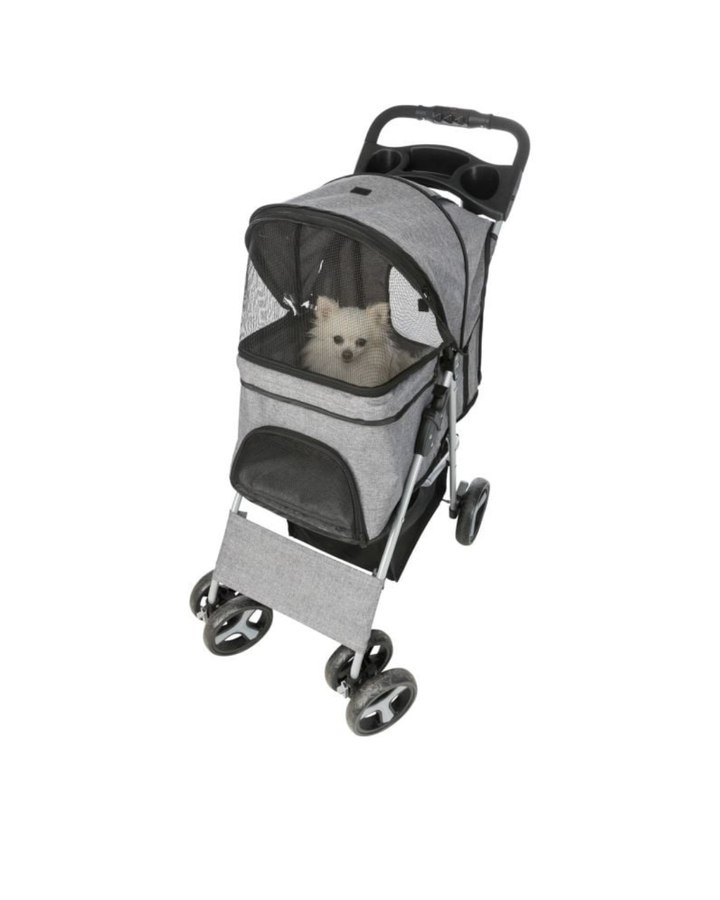 Trixie - Passeggino per Cani e Gatti - Misura 47x100x80 cm - Colore Grigio
