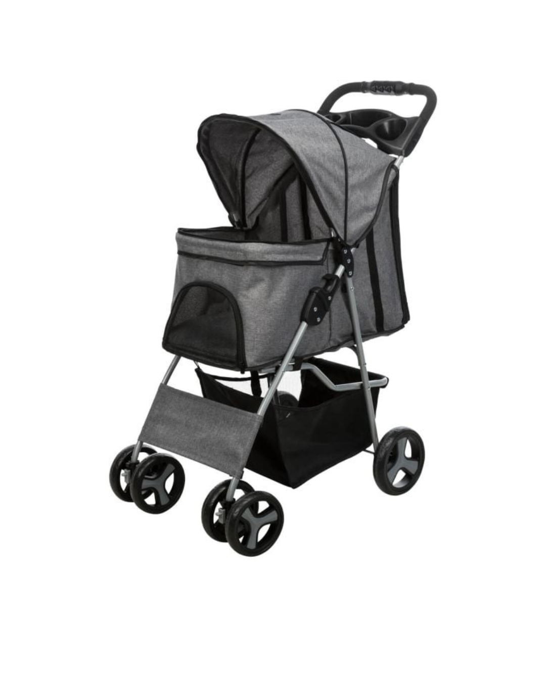 Trixie - Passeggino per Cani e Gatti - Misura 47x100x80 cm - Colore Grigio