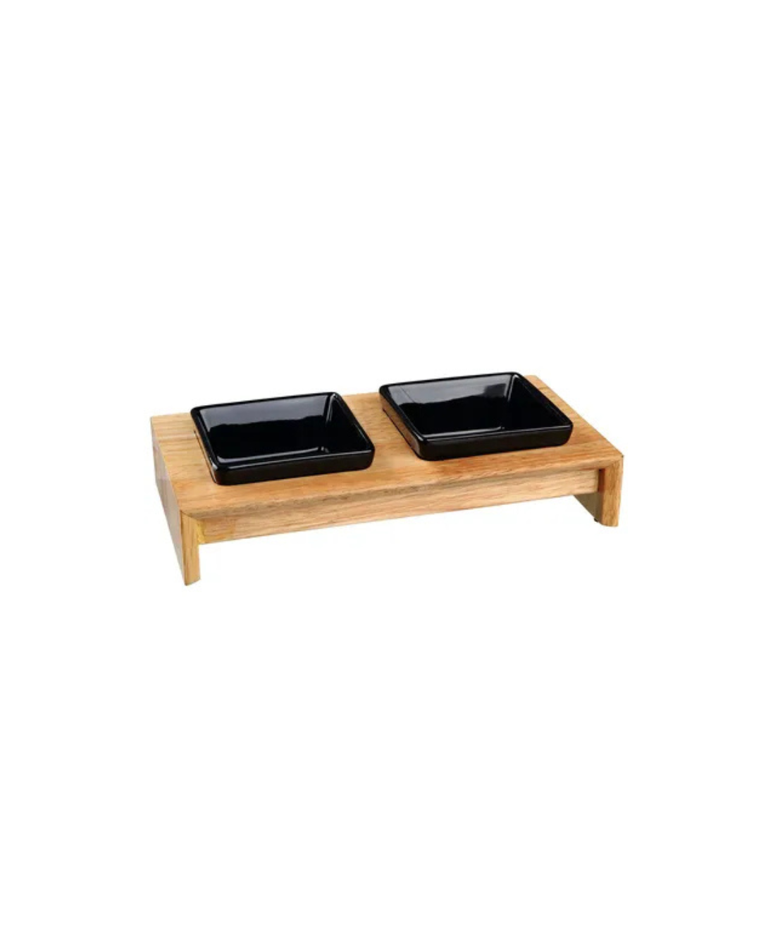 Trixie - Set Ciotole In Ceramica Con Supporto In Legno - 2x0,4 l / 13 cm