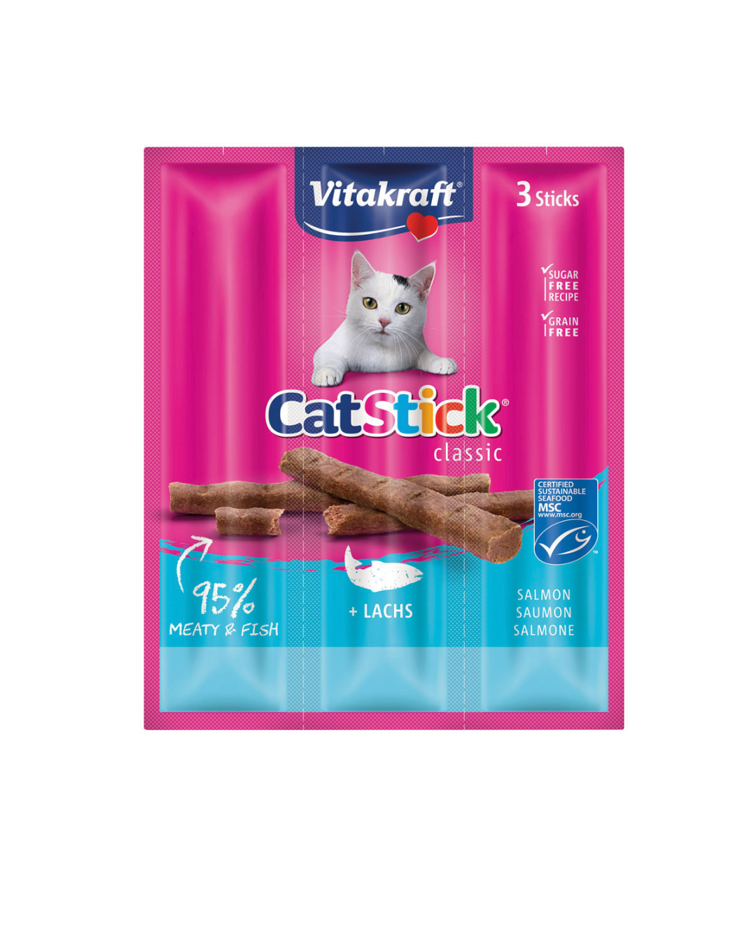Vitakraft- Cat-Stick Salmone MSC 3pz 18gr