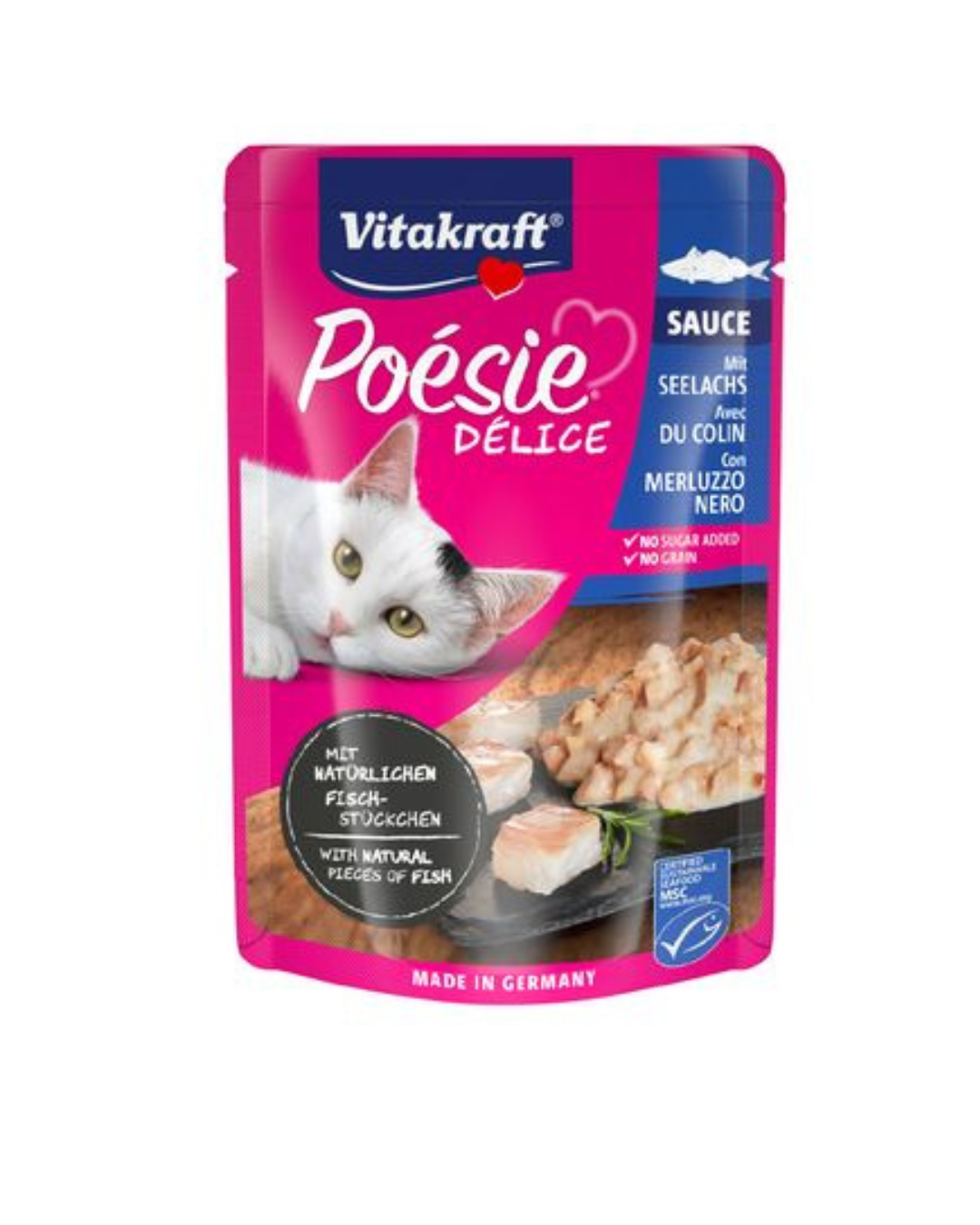 Vitakraft- Poesie Delice Sauce Merluzzo nero 85 gr