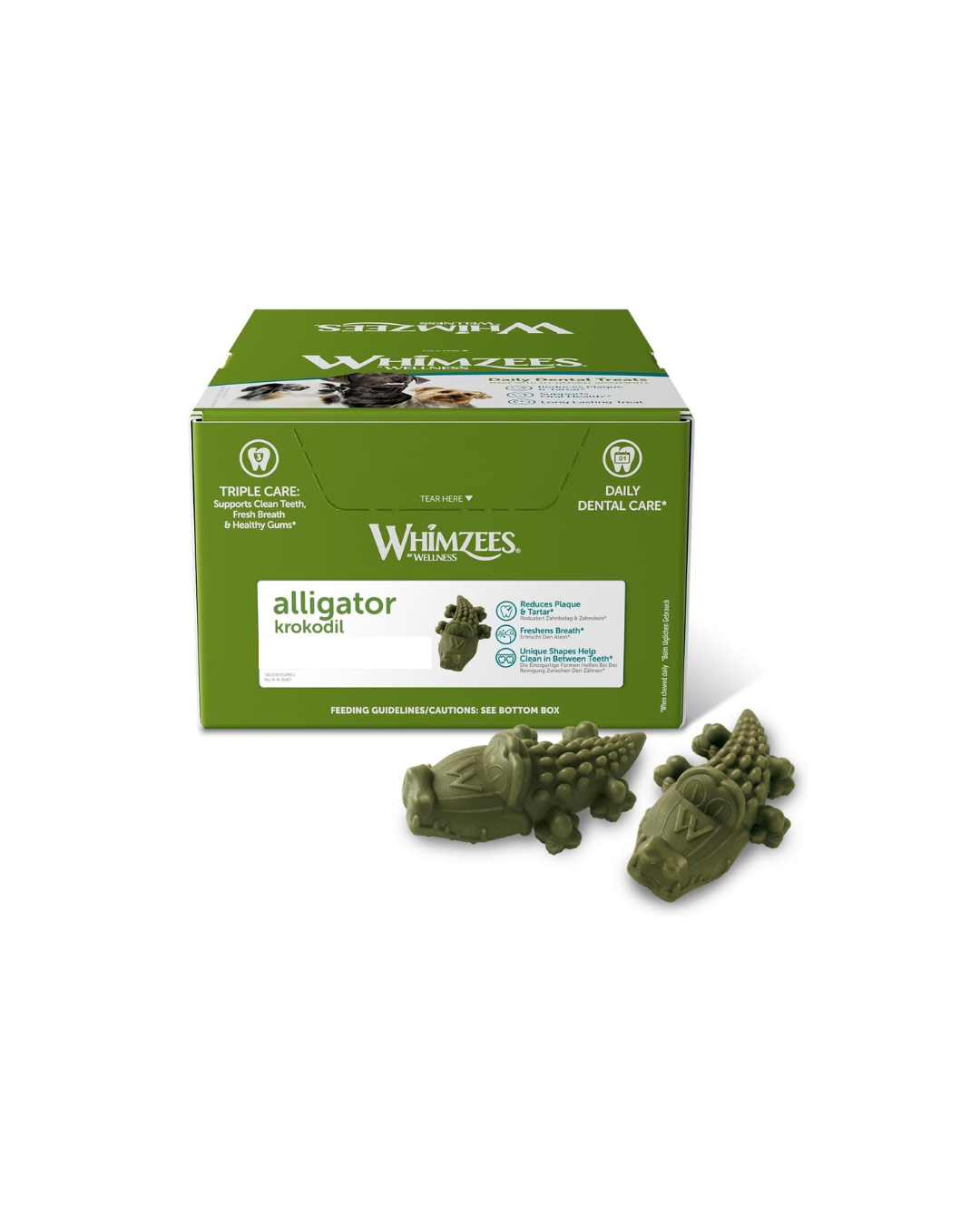 Whimzees - Alligatore L - Box 30 Pezzi - Snack Dentali Naturali
