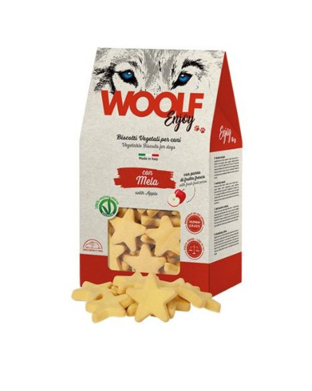 Woolf - Enjoy Biscotti Vegetali per Cani - Gusto Mela - 400 gr