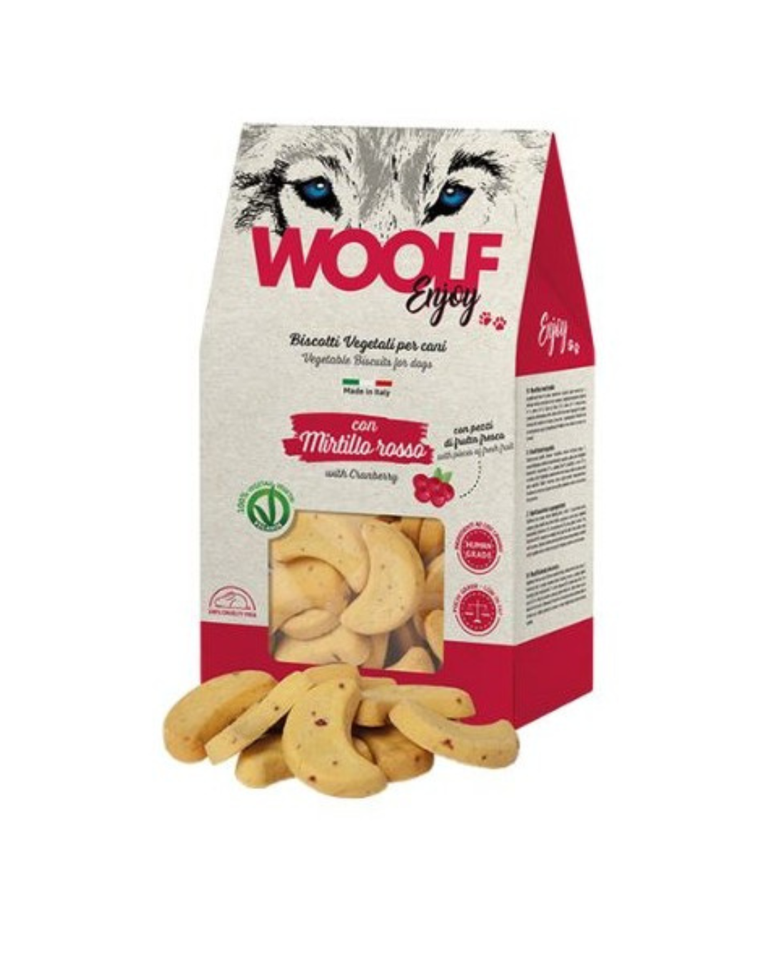 Woolf - Enjoy Biscotti Vegetali per Cani - Gusto Mirtillo Rosso - 400 gr