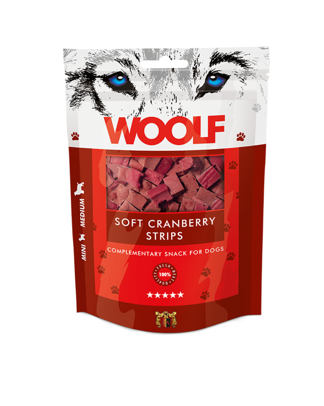 Woolf - Quadratini Morbidi di Mirtilli Rossi - 100 gr
