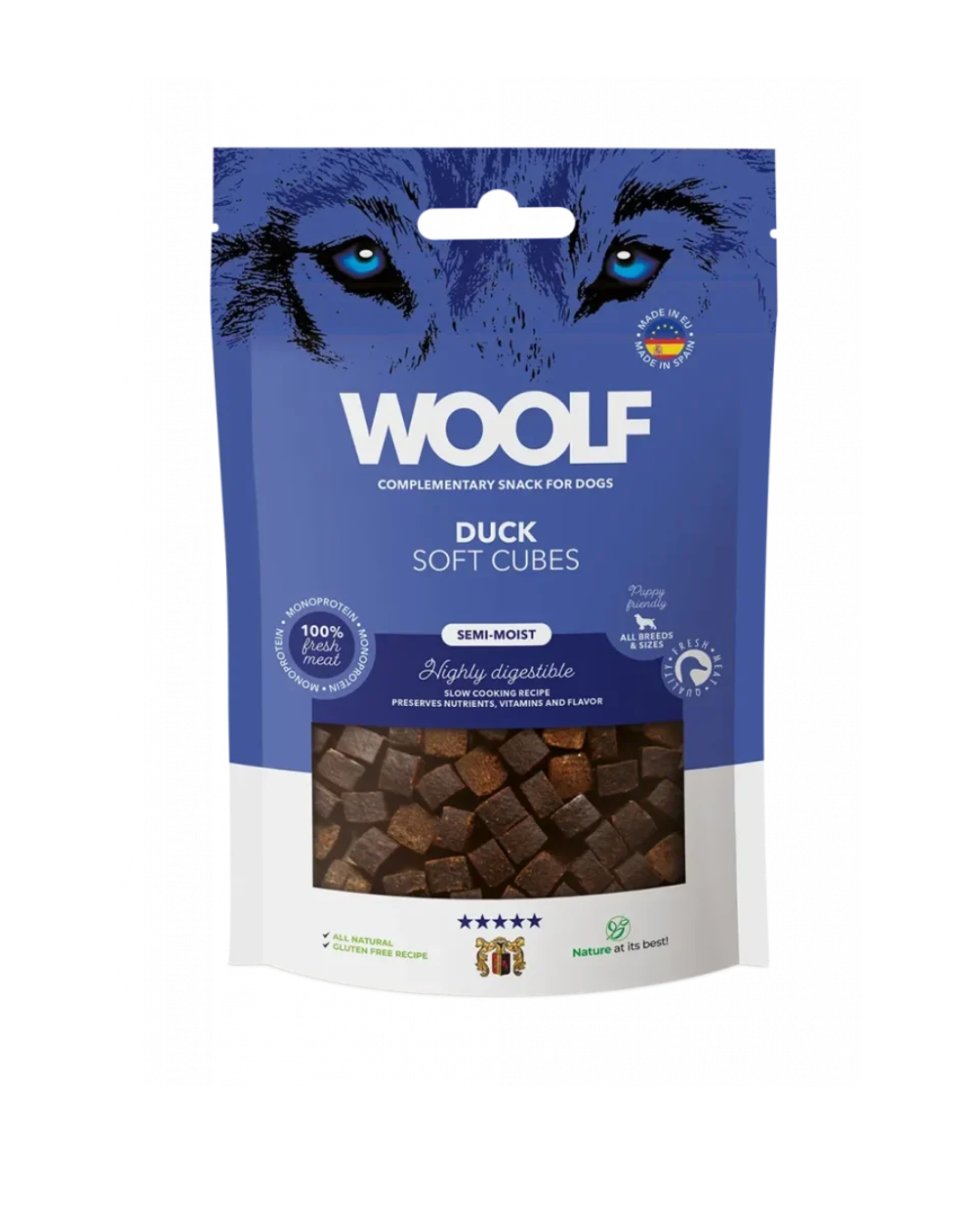 Woolf - Soft Cubes, Cubetti Morbidi di Anatra - 100g