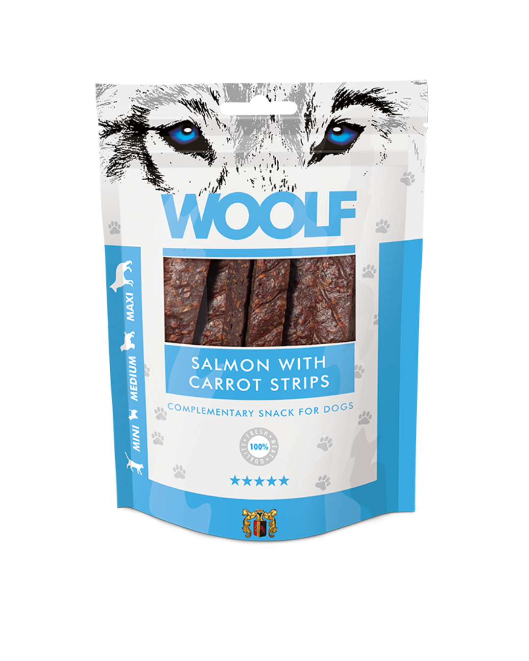 Woolf - Strisce di Salmone e Carote - 100 gr