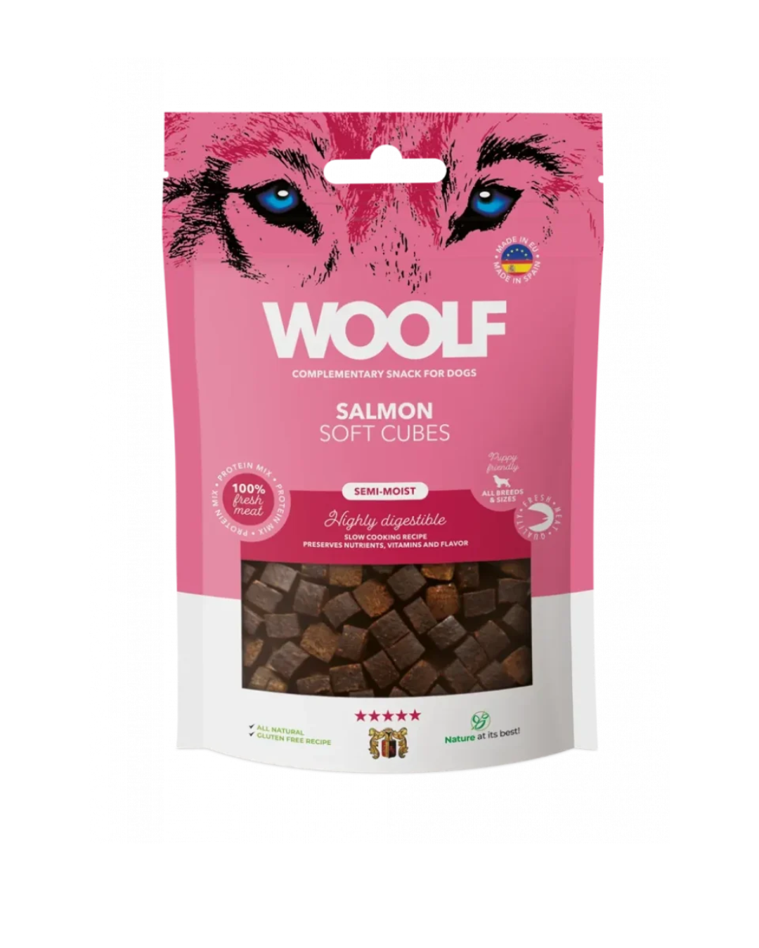 Woolf Soft Cubes - Cubetti Morbidi di Salmone - 100g