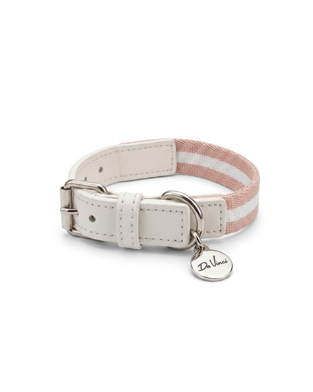 Leopet - Collare Nastro a Righe e Pelle di Mela 40x2,0cm