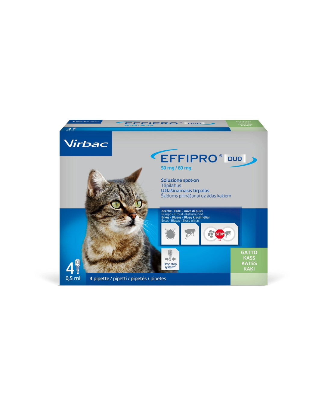 Effipro Duo Spot-On Antiparassitario Gatti 4 Pipette