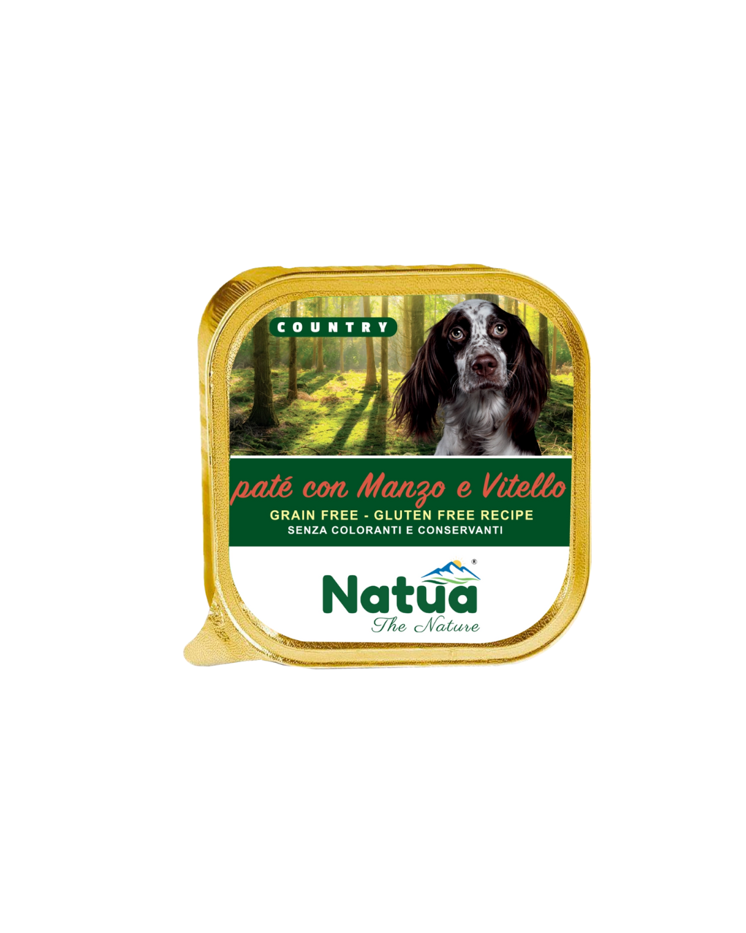 Natua dog country - Patè con Manzo e Vitello - 300 gr