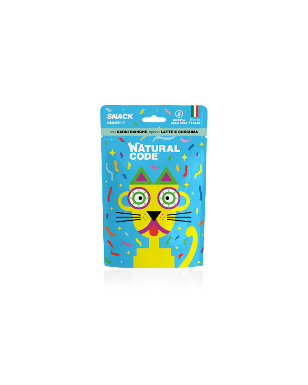 Natural code - Snack for cats - Steril Snack White Meat, Milk and Turmeric Filling - 60 gr 