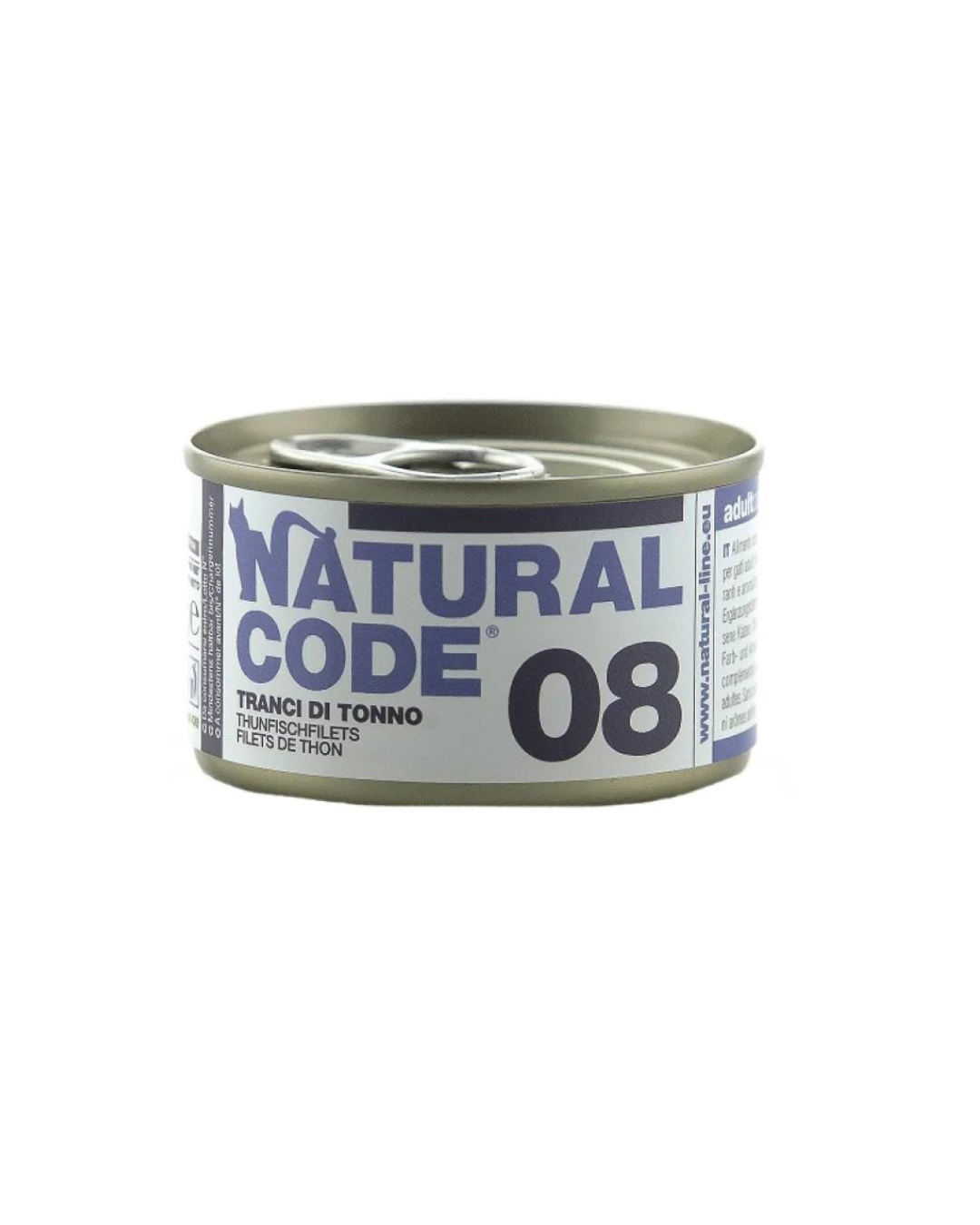 Natural code 08 - Strips for cats - Tuna steaks in broth - 85gr