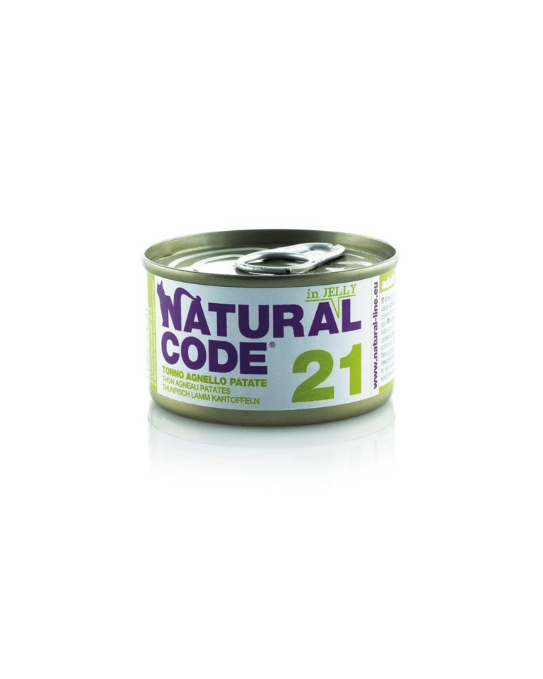 Natural code 21 - Straccetti per gatti - Tonno, Agnello e Patate in Jelly - 85 gr