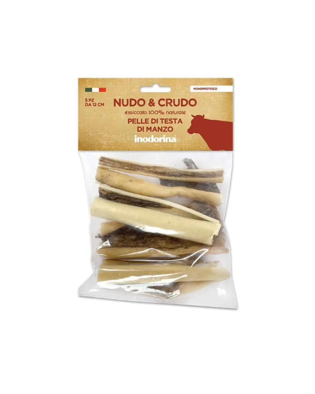 Inodorina - Nudo e Crudo Pelle Testa di Manzo - 5 pz