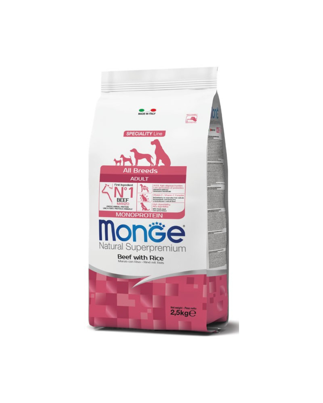 Monge - All Breed Adult - Beef and Rice - 2.5 kg