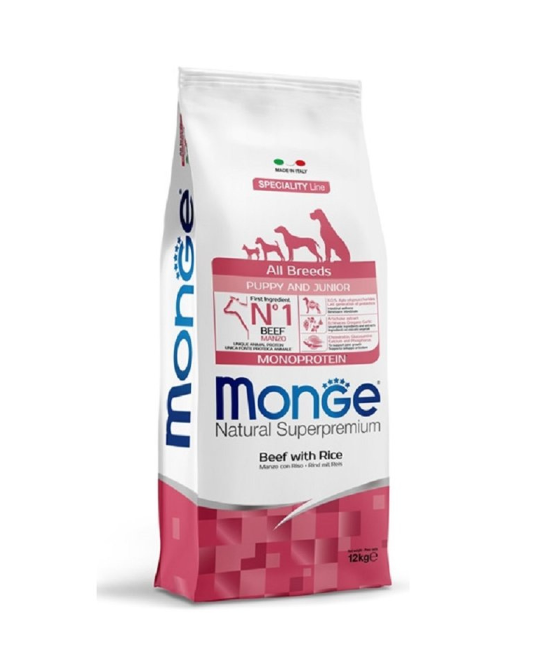 Monge - All Breeds Puppy - Beef and Rice 12 kg