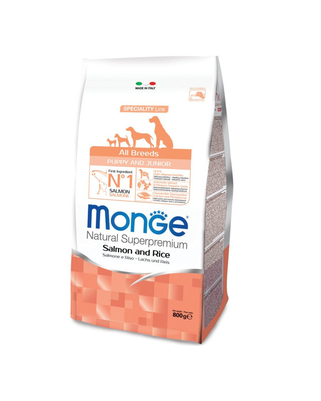 Monge - All Breeds Puppy Salmone e Riso - 800 gr