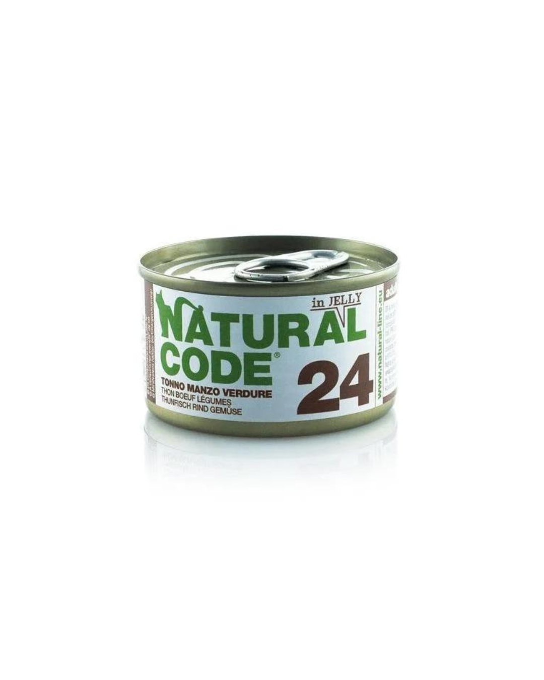 Natural code 24 - Straccetti per gatti - Tonno, Manzo e Verdure in Jelly - 85gr