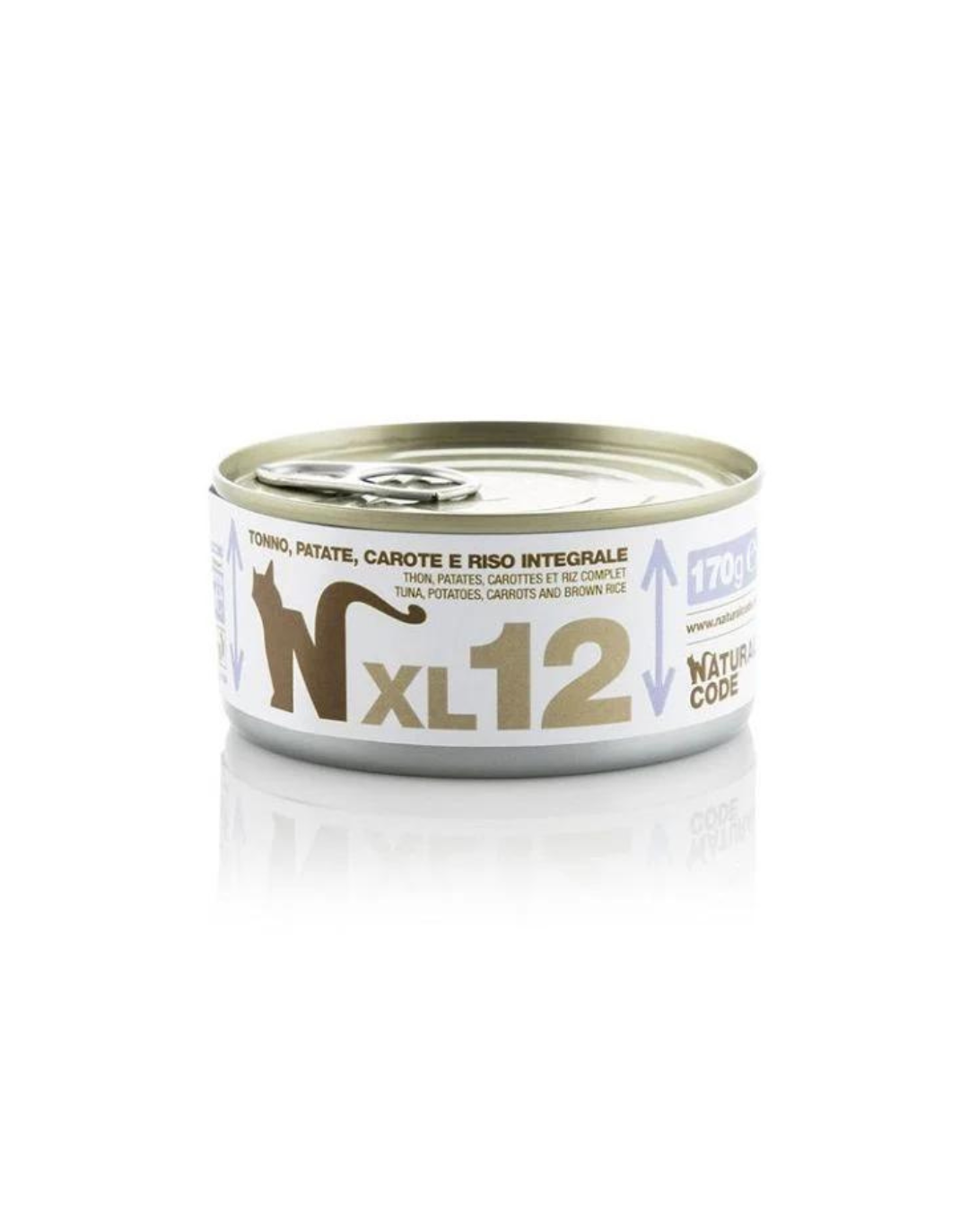 Natural code XL 12 - Straccetti per gatti - Tonno, Patate, Carote e Riso Integrale - 170 gr