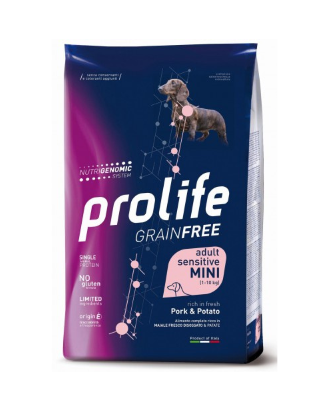 Prolife - Dog Grain Free Sensitive - Adult Mini - Pork and Potatoes 7 kg 