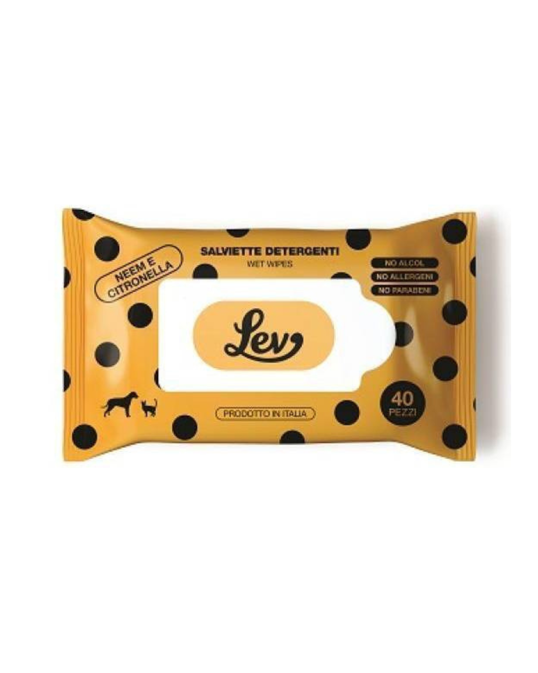 Lev - Cleansing Wipes for Dogs and Cats - Neem Oil - 40 pieces