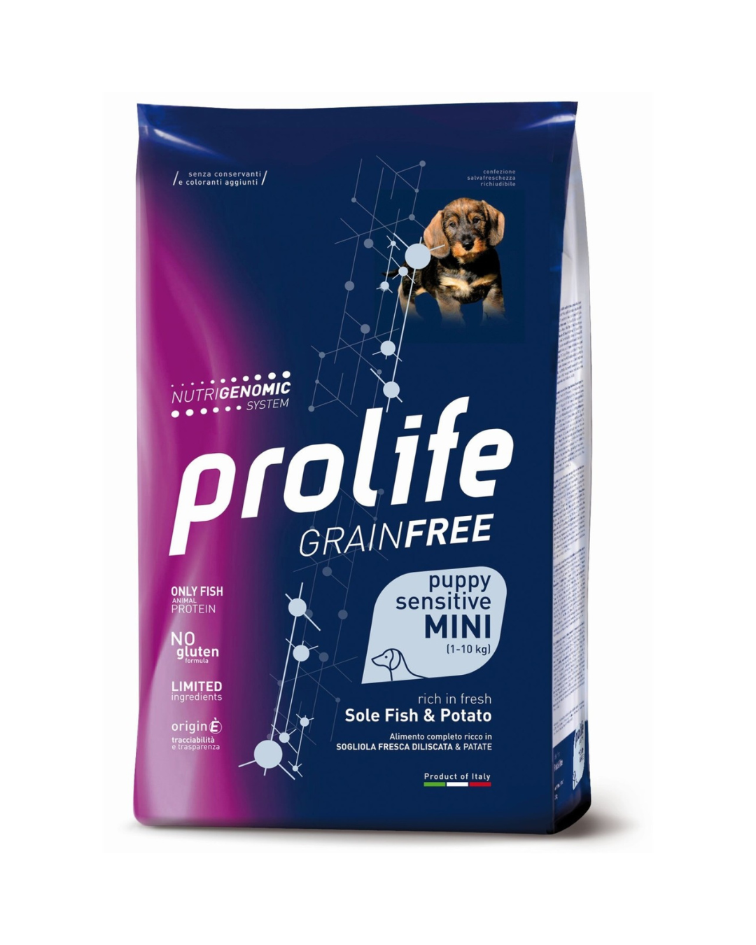 Prolife - Dog Grain Free Sensitive - Puppy Mini - Sogliola e Patate 600 gr