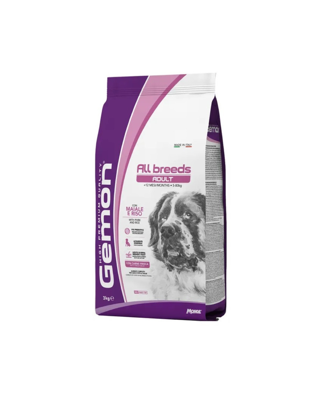 Gemon - All Breeds Adult - Pork and Rice 3 kg