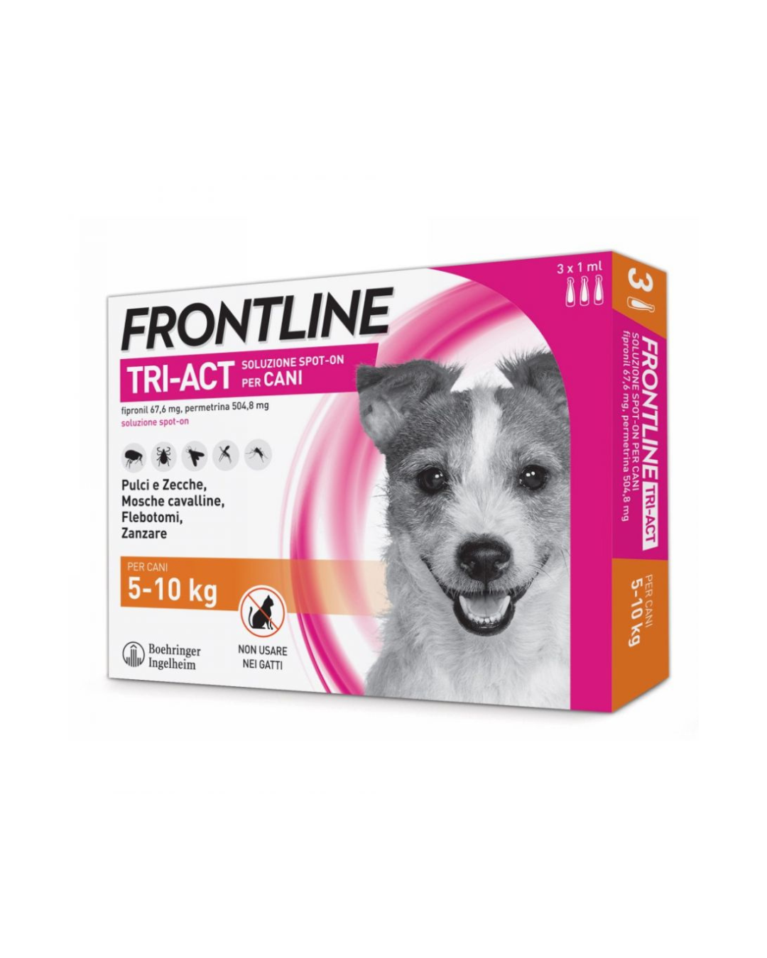 Frontline Tri - Act Spot On - For Dogs 5 - 10 kg - 3 pipettes