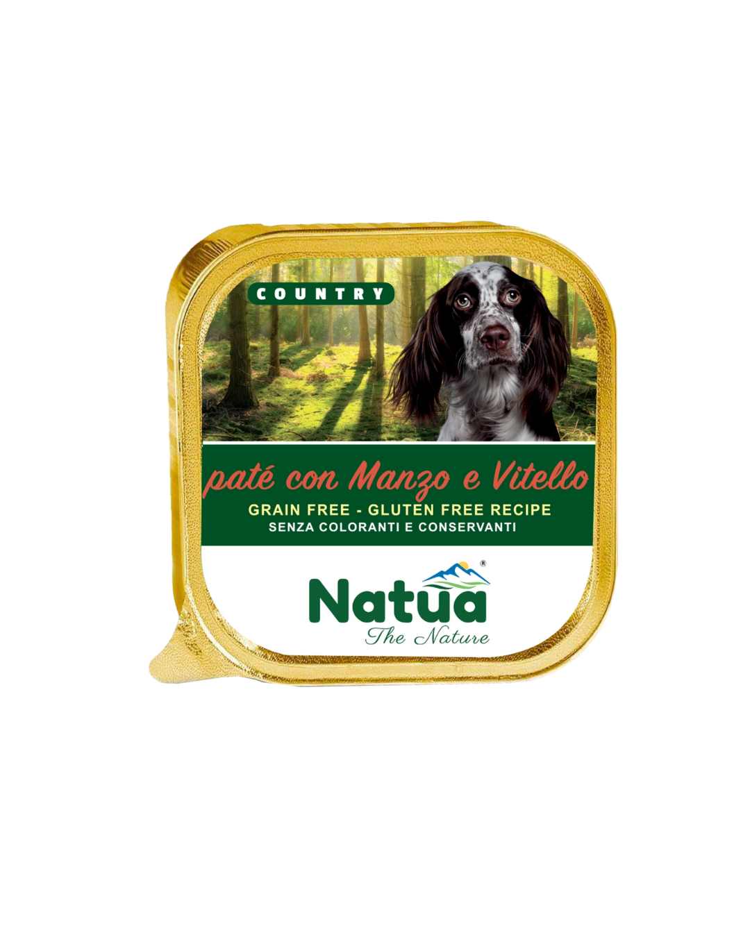 Natua dog country - Patè con Manzo e Vitello - 300 gr