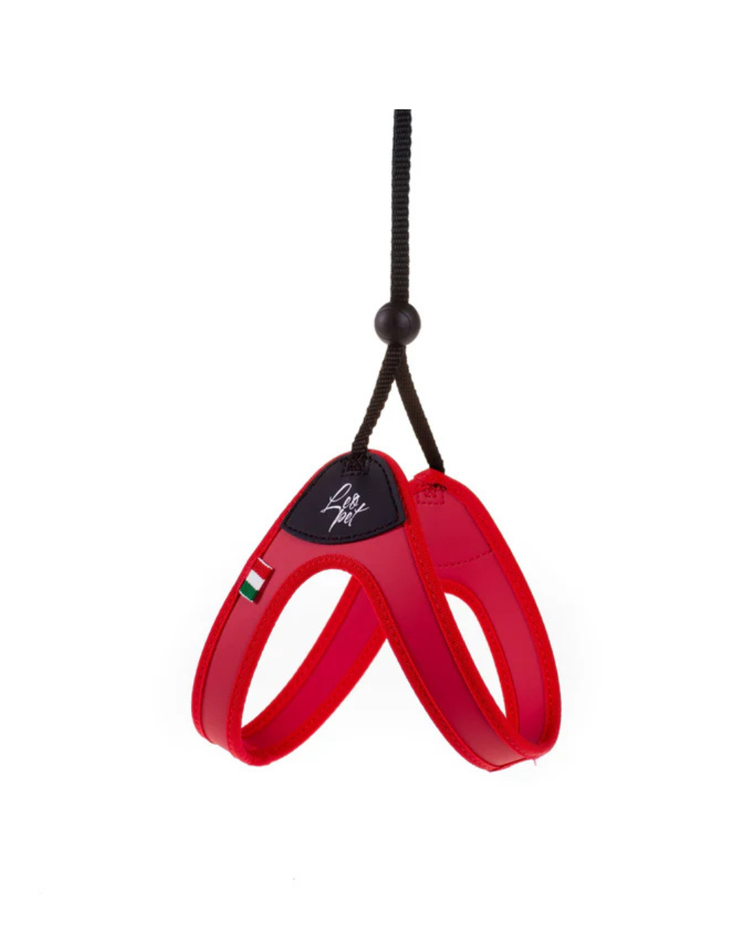 LeoPet - Pettorina Fissa in PVC e Nylon - Colore Rosso - 2 30/40 cm