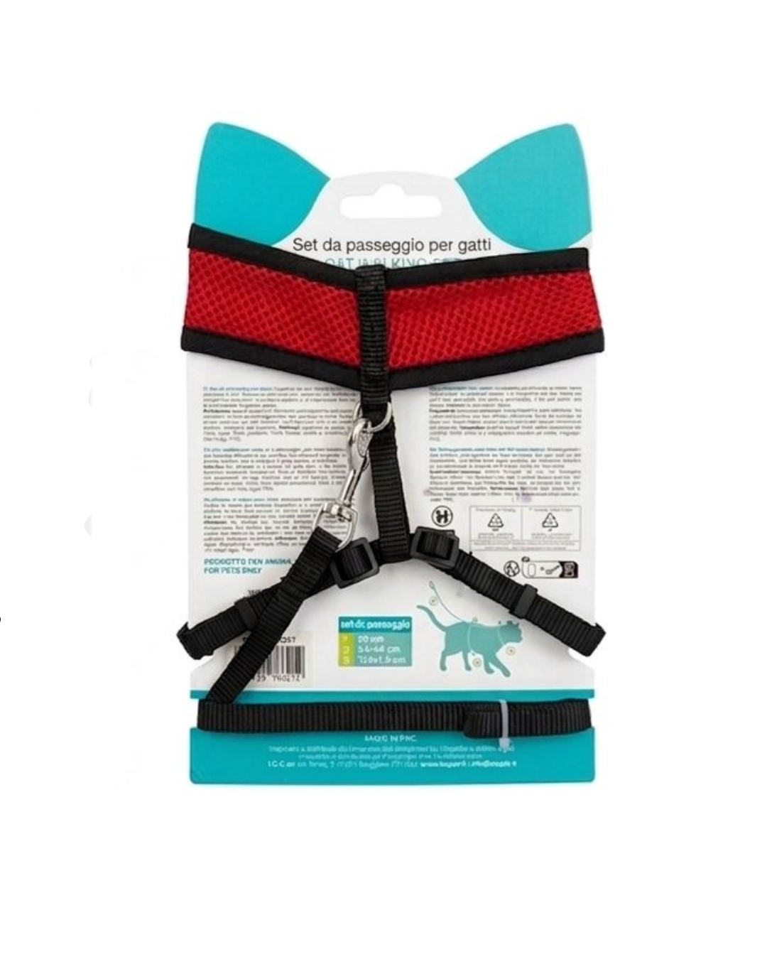Leopet - Set da Passeggio per Gatti Rosso