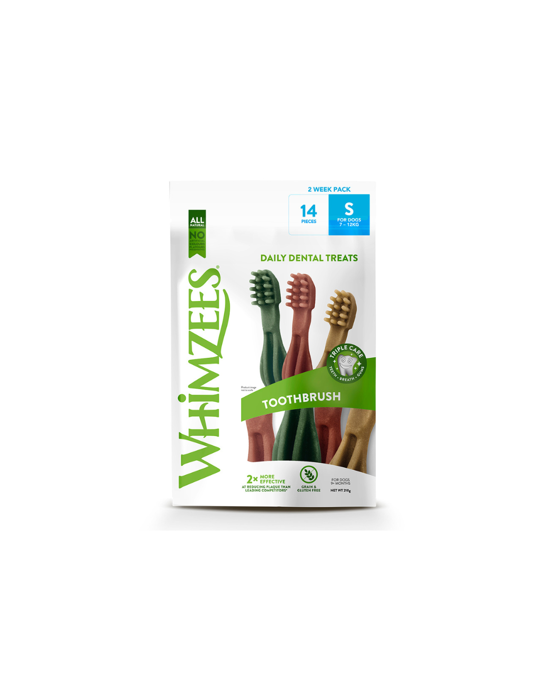 Whimzees - Dental Snack Toothbrush - size S - Weekly bag 14 pieces