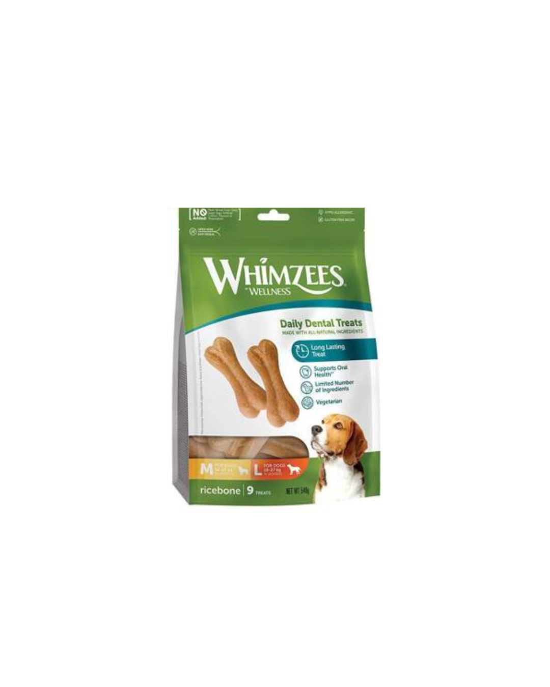 Whimzees - Dental Snack Osso di Riso - Busta 9 Pezzi