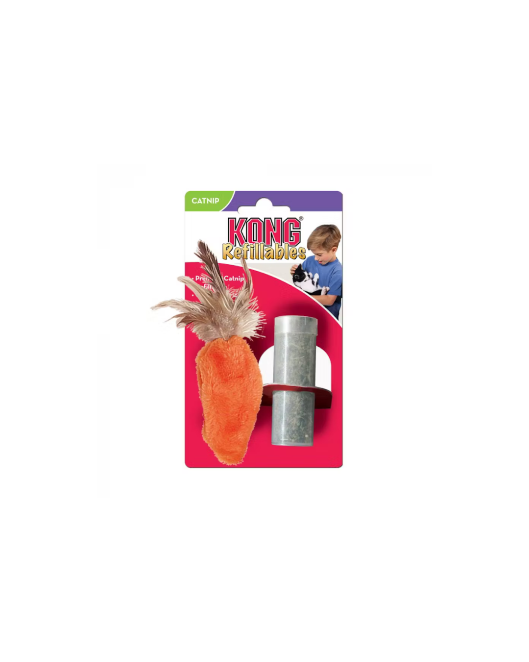 Kong - Carrot and Feather Game with Catnip - Feather Top Carrot