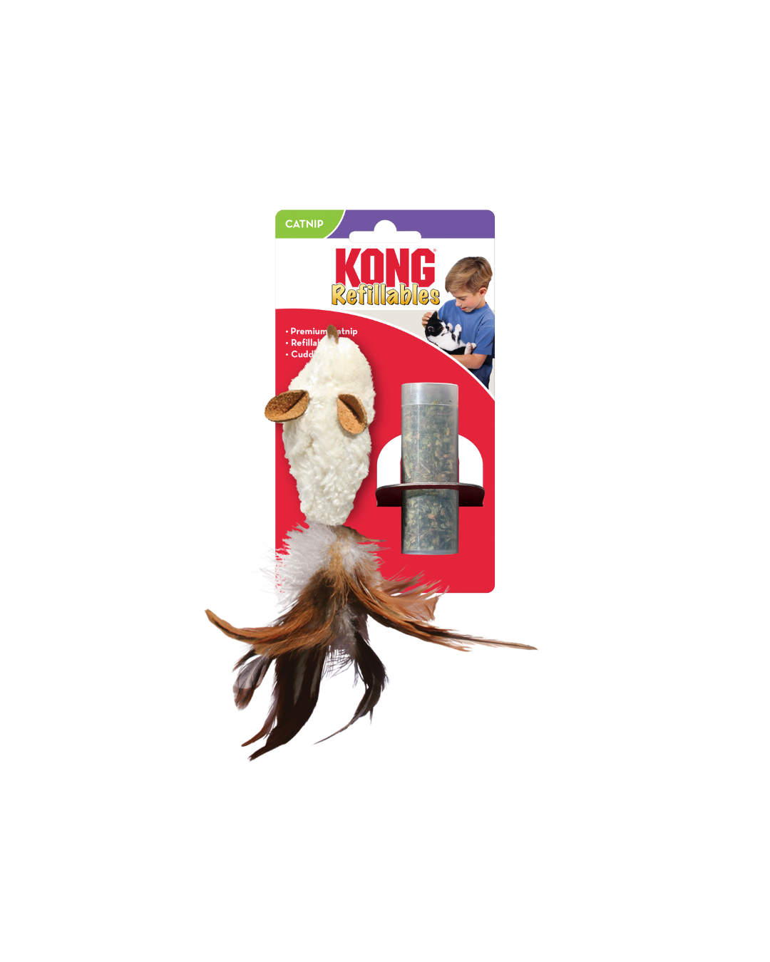 Kong - Feathered Mouse with Catnip - Feather Mouse