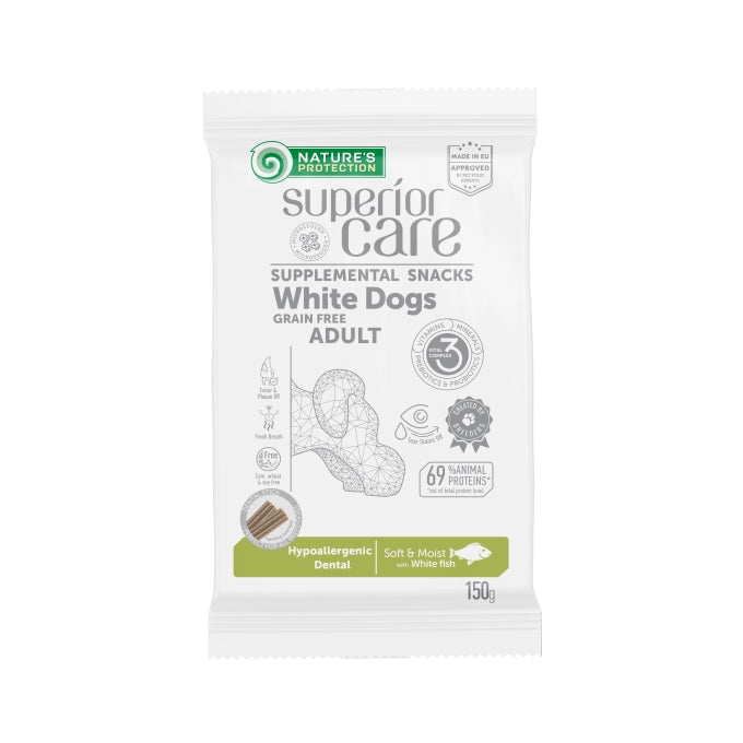 Nature's Protection - Superior Care Snack White Dog Grain Free - Hypoallergenic Dental - White Fish 150 gr