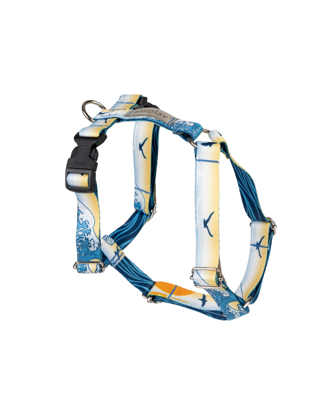 Amiplay - Pettorina ad H Regolabile - Misura L - Colore Waves - Rufee